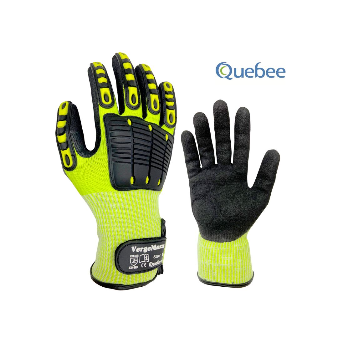 Gloves, Impact, L, Cut Resistant, Nitrile Palm